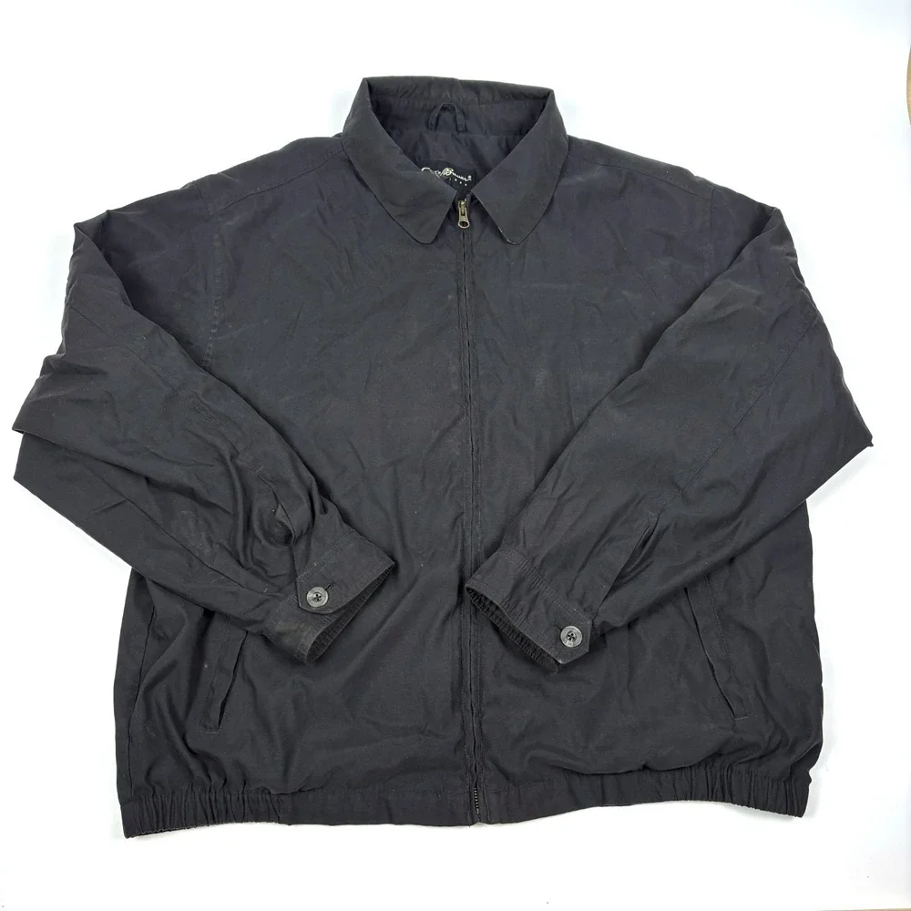 VTG Eddie Bauer Japan Release Tech Jacket Mens Sz L Black Windbreaker Boxy Golf